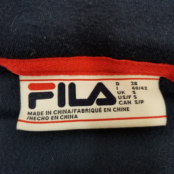 Fila Women's Navy Blue Velour Hoodie Track Jacket Size S Small - Picture 3 of 6